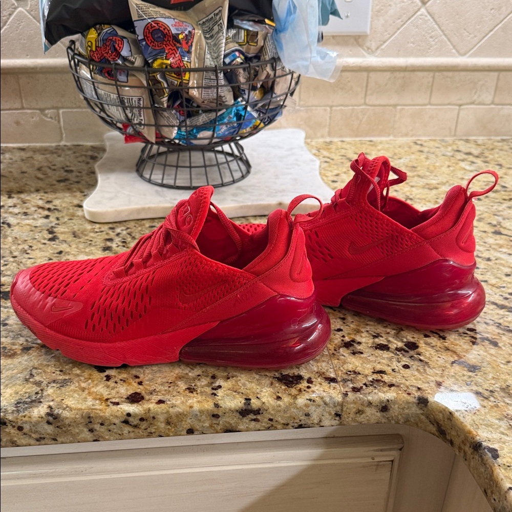 Nike Kids Air270 Breathable Red Sneaker - Picture 2 of 6